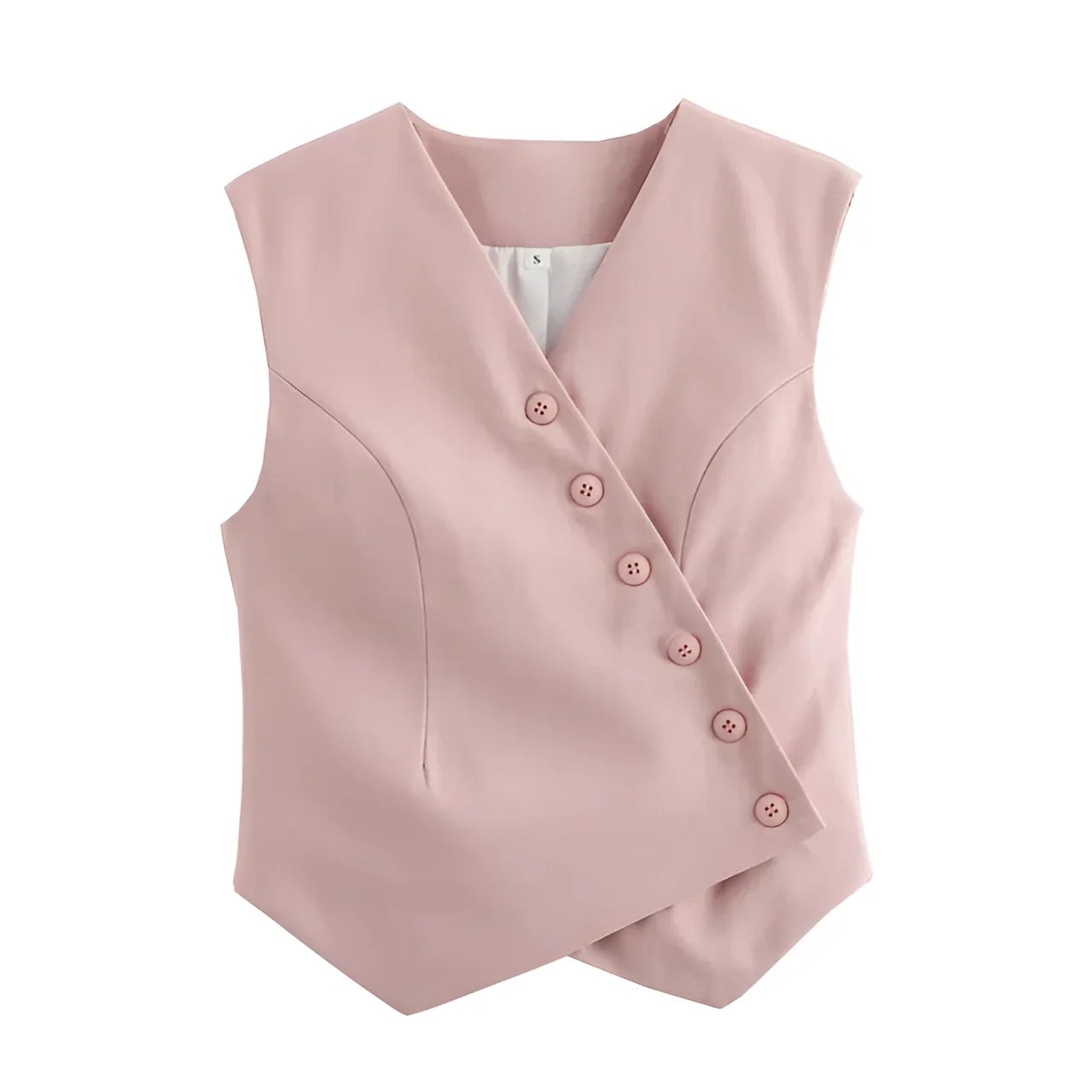 Ärmellose Leinenbluse Damen - Doppelreihige Sommermode