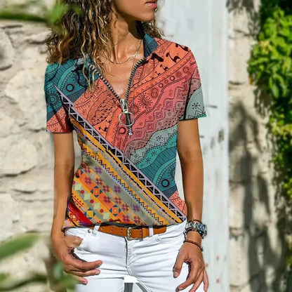 Merche-Bluse mit Blumenmuster und V-Ausschnitt | Leichtes Sommeroberteil | Quastenbinde
