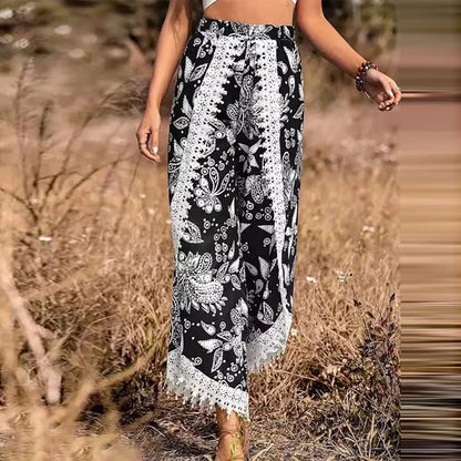 Merche Palazzo-Hosen Blumenmuster - Leichte Sommerhose Damen