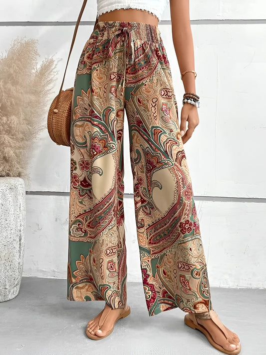 Merche Palazzo-Hosen - Paisley-Ethno-Druck für Damen Sommer