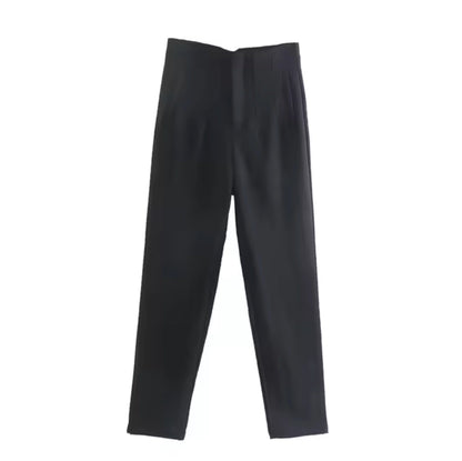 Merche Hochtaillierte Weite Hosen Damen Büro Elegant