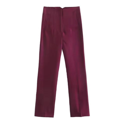 Merche Hochtaillierte Weite Hosen Damen Büro Elegant