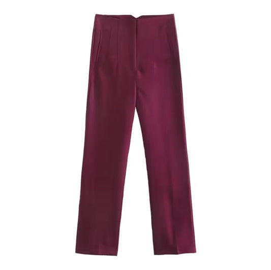 Merche Hochtaillierte Weite Hosen Damen Büro Elegant