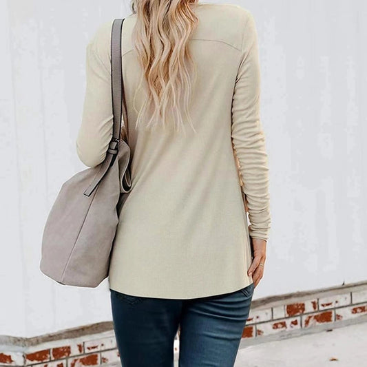 Merche Graue Langarm-Tunika Damen - Bequemes Herbst-Oberteil
