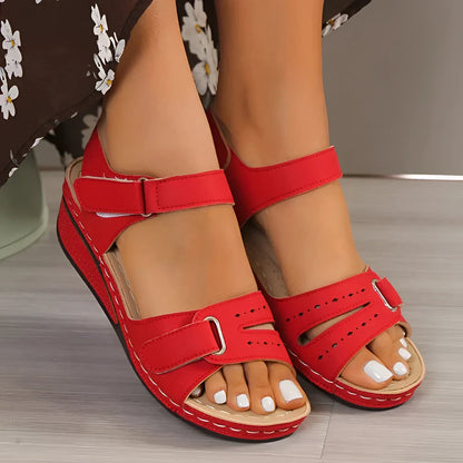 Merche Rote Leder Sandalen - Bequem & Verstellbar