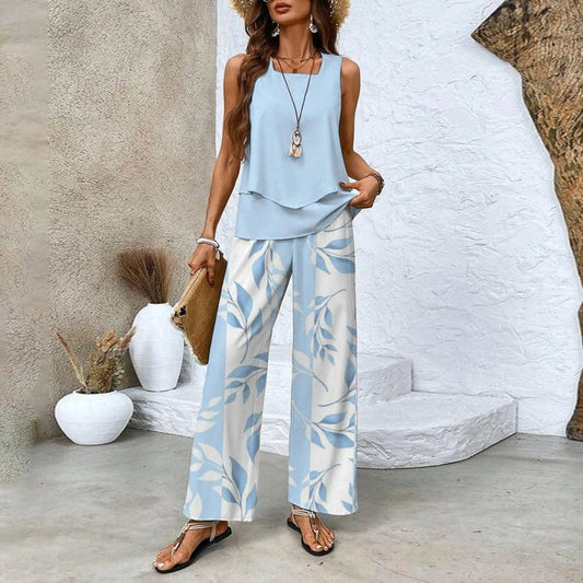 Merche Chiffon-Top & florale Hosen - elegante Sommermode Damen