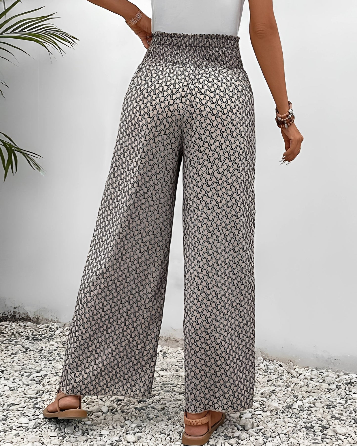 Merche Bohemian Hochtaillen Palazzo Hosen - Sommerhose Damen