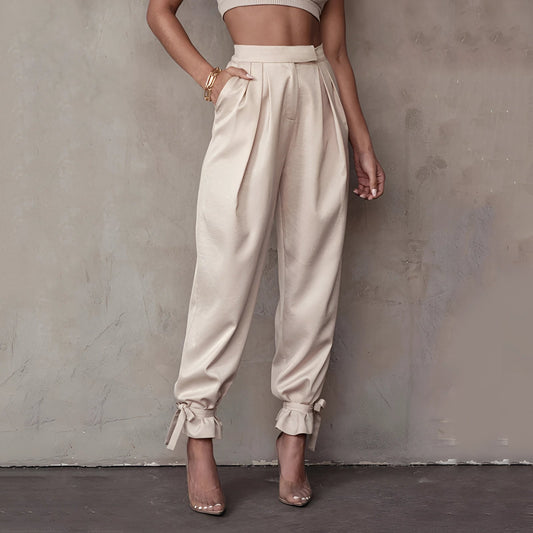 Merche High-Waist-Hosen mit Schleifenknöchel - Elegante Damenhosen