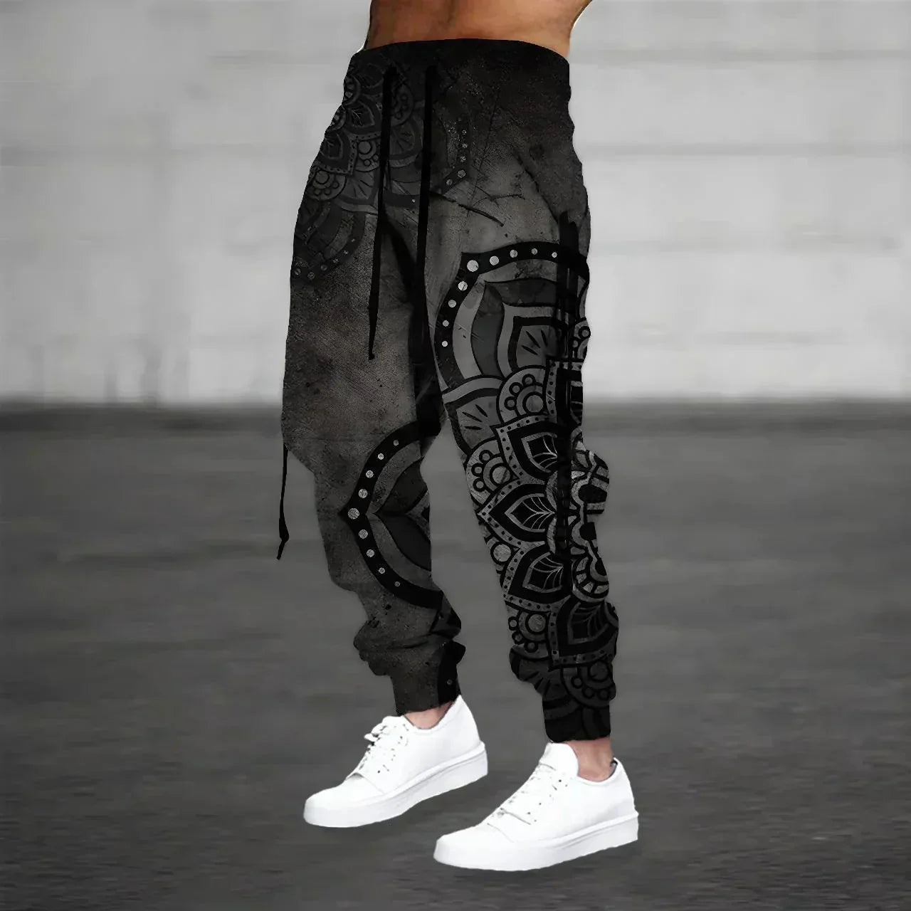 Merche Print Jogger Herren - Schwarze Urban Streetwear Hosen
