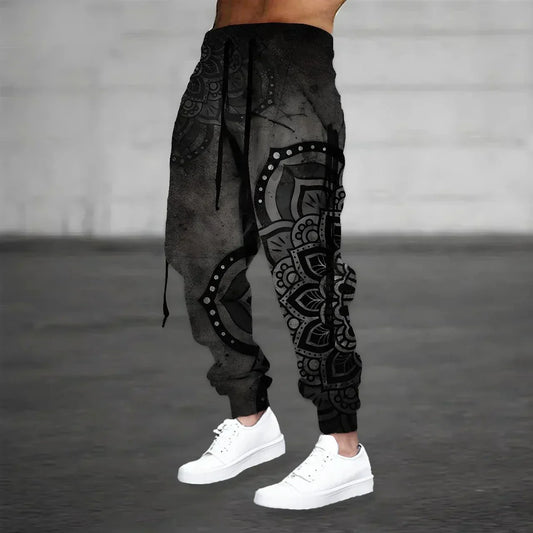 Merche Print Jogger Herren - Schwarze Urban Streetwear Hosen