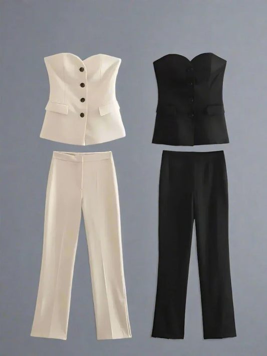 Merche - 2-teiliges Set - Trägerloses Oberteil, Hose - Sommer