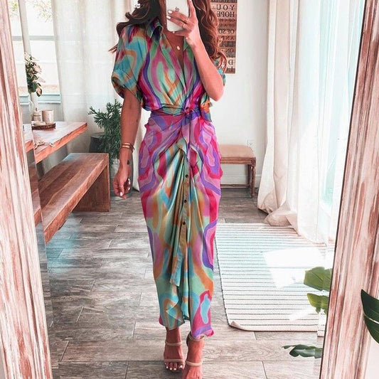 Boho Multicolor Print Kleid