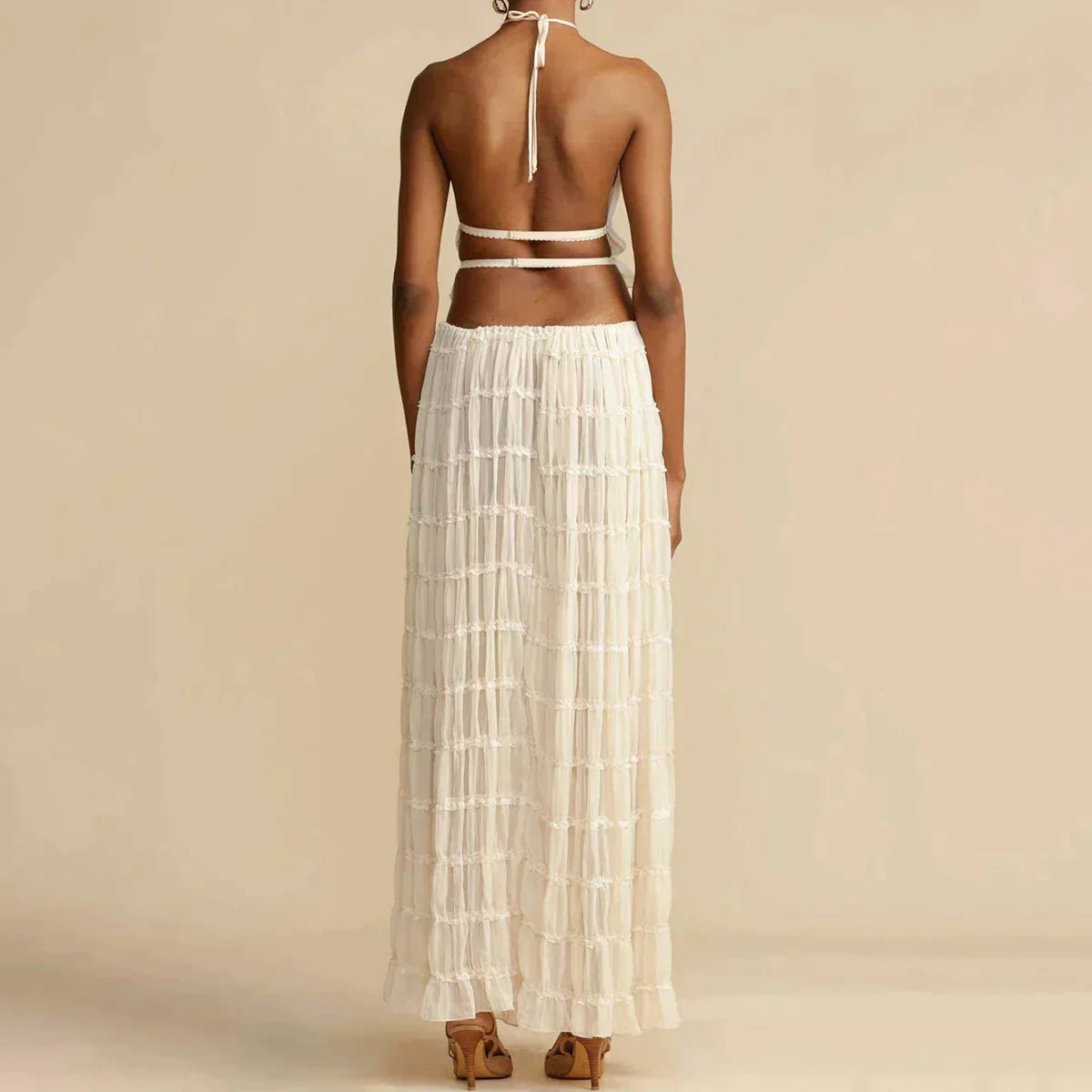 Merche Damenset mit Crop Tops und langen Röcken für den Sommer