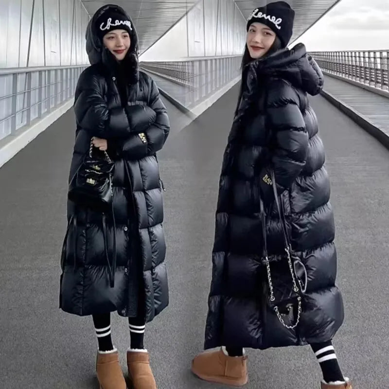 Damen Winterparka mit Kapuze und wasserdichtem Material