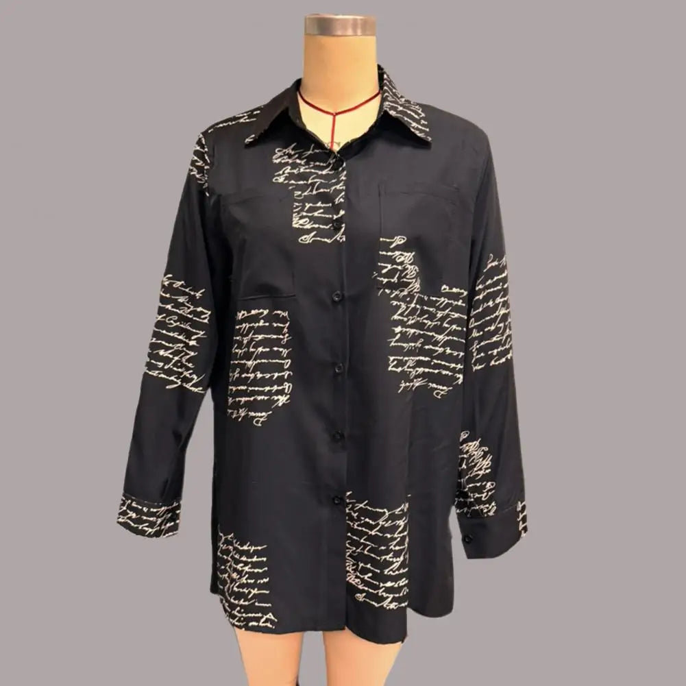 Toplet™ - Letter Print Fashion Lapel Shirt