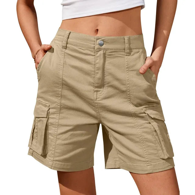 WW | Weinlese Cargo Shorts Mit Elastischem Bund & 6 Taschen