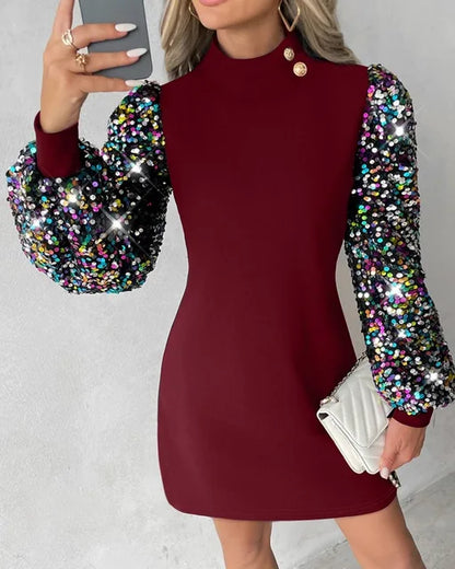 – Elegantes Minikleid mit Laternenärmeln