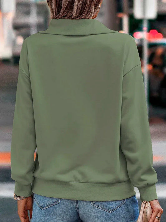 WW | Zeitloser Bequemer V-ausschnitt Pullover Mit Einzigartigem Reißverschluss Design