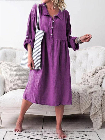 Langärmeliges Hemdkleid mit Knopfleiste für Damen