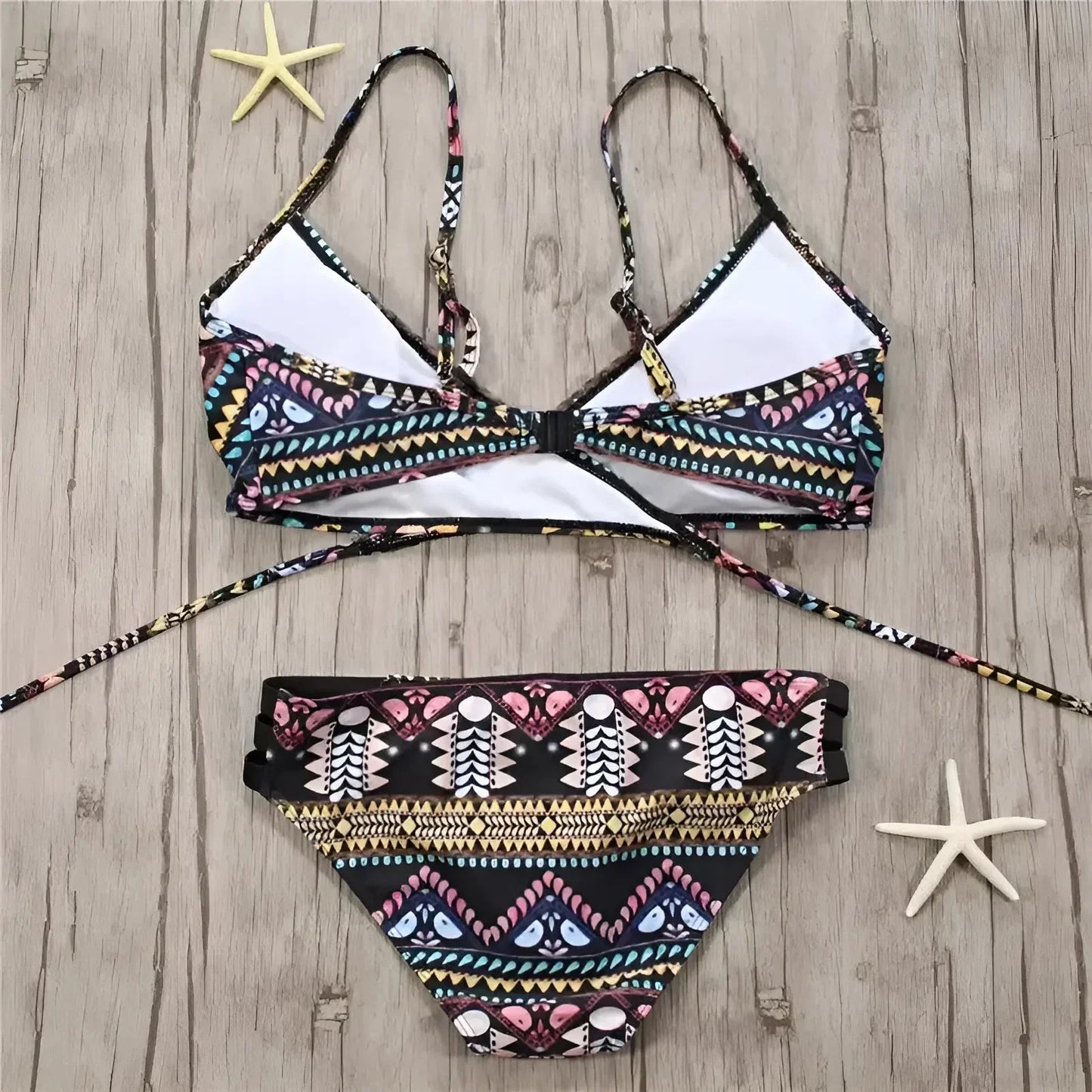Aztekenmuster Zweiteiliges Bikini-Set