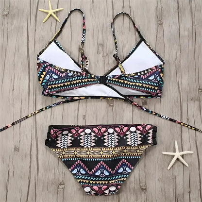 Aztekenmuster Zweiteiliges Bikini-Set