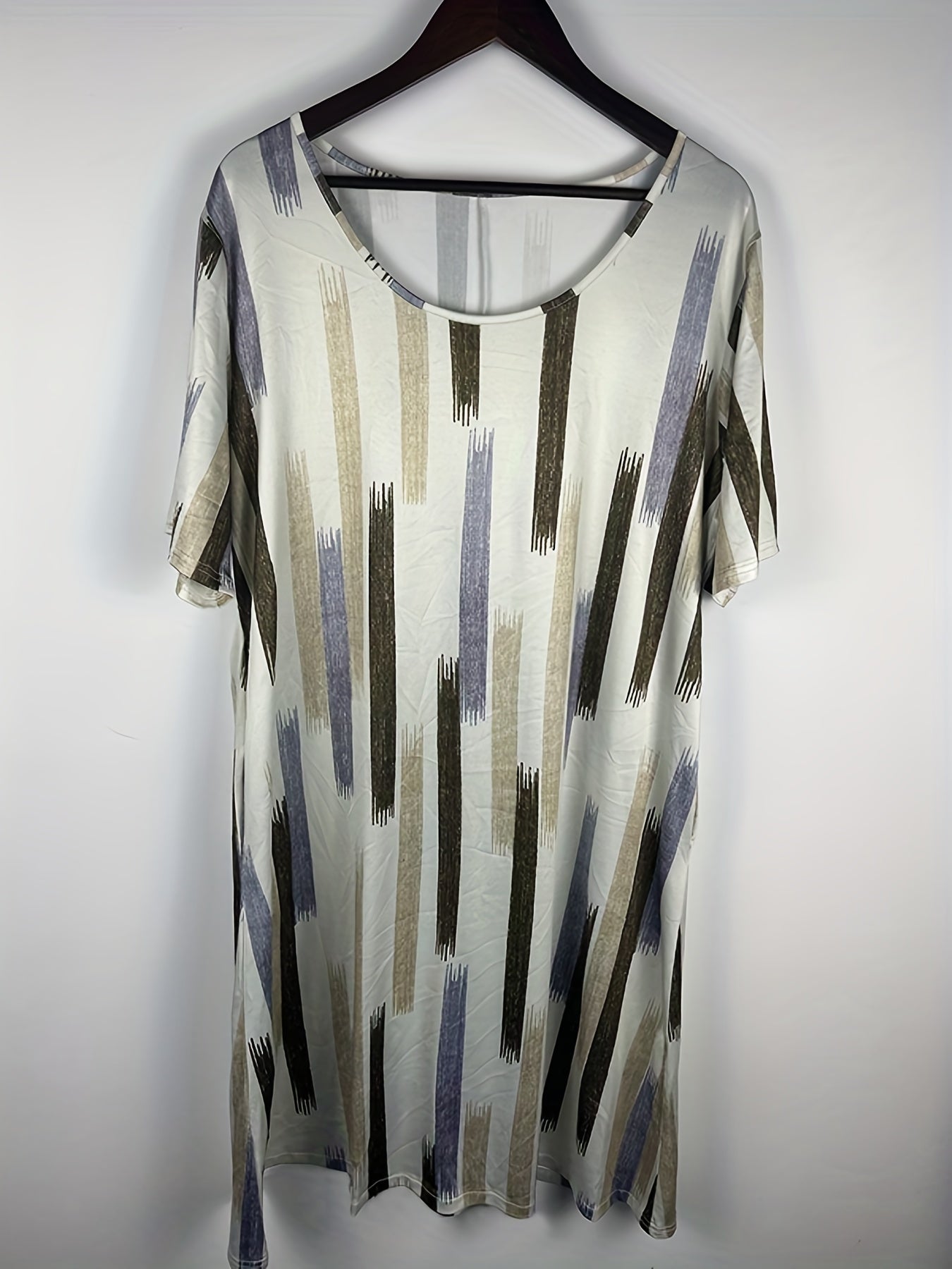 Kurzarm mit Multidruck Damen Kleid
