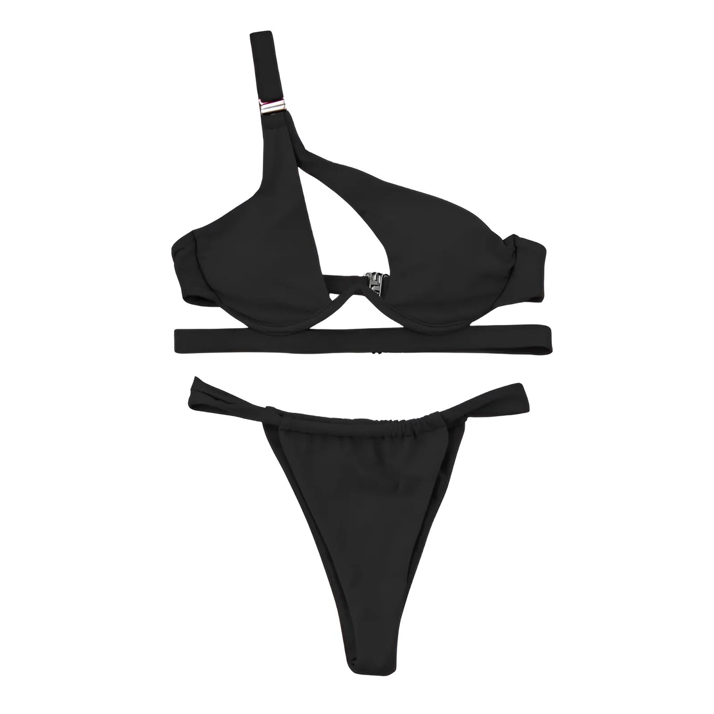 Asymmetrischer Bikini mit Schulterverschluss