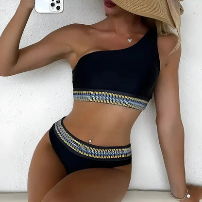 Ein-Schulter Bikini Set