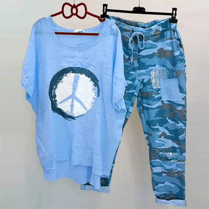 WW | Zweiteiliges Camouflage Outfit Für Damen Trendiges Outfit