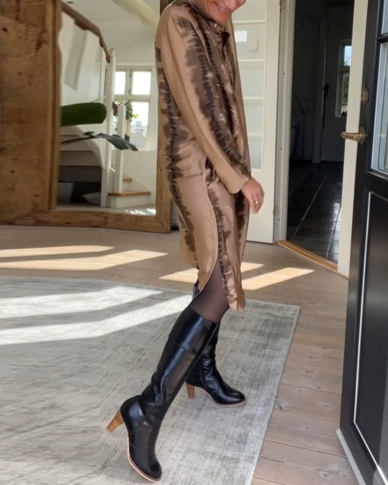 Merche Kleid mit langen Ärmeln und Druck