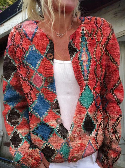 WW | Weiche Strickjacke Mit Blütenstickerei