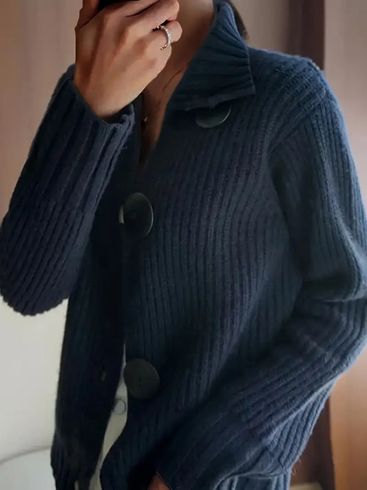 WW | Weinlese Strickjacke Mit Langen Ärmeln Und V-ausschnitt Für Damen