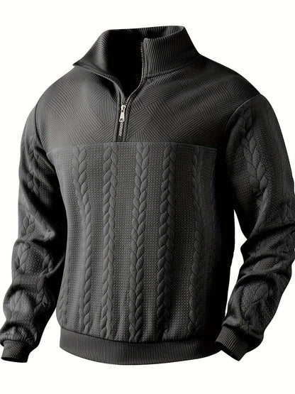 WW | Warmer Langärmeliger Halber Reißverschluss Strickpullover
