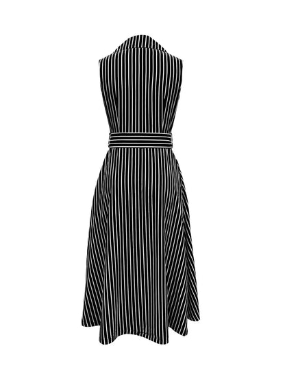– ärmelloses kleid mit streifendruck