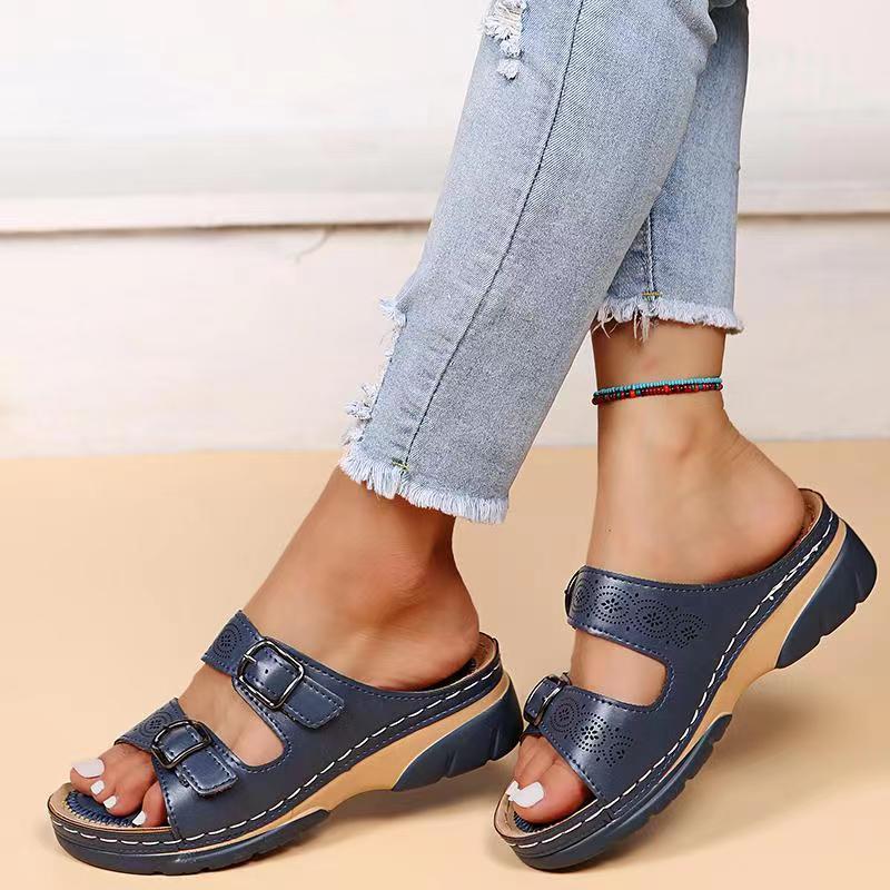 Atmungsaktive orthopädische Sandalen mit verstellbaren Schnallen für Frauen