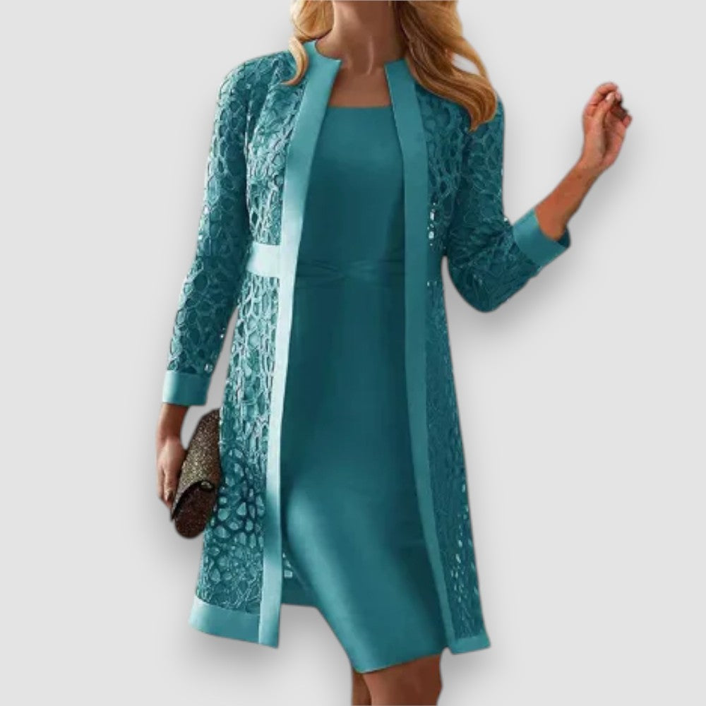 WW | Zeitloses Outfit Satz Mit Strickjacke & Kleid