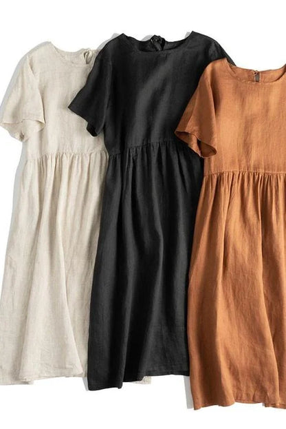 Merche | Lange, Lockere Kleider Für Frauen Aus Reinem Leinen in Klaren Farben Sommerliche, Legere Outfits