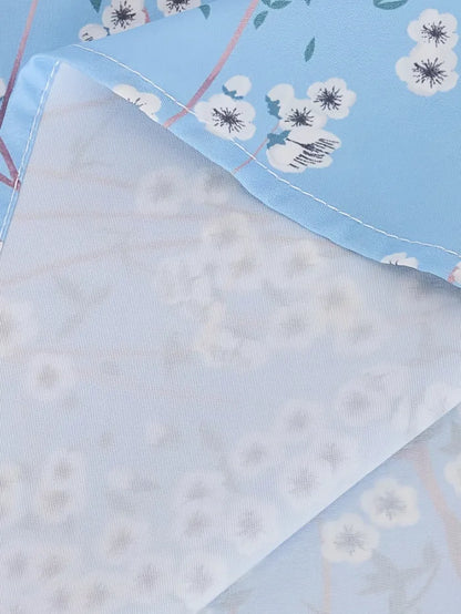 Kleid mit Rüschensaum und Blumenmuster, Lässiges Kleid mit V-Ausschnitt und halben Ärmeln, Damenbekleidung