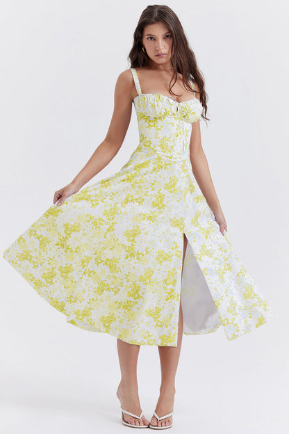 Zeitlos Neue Frauen Floral Print Kleid mit Riemen