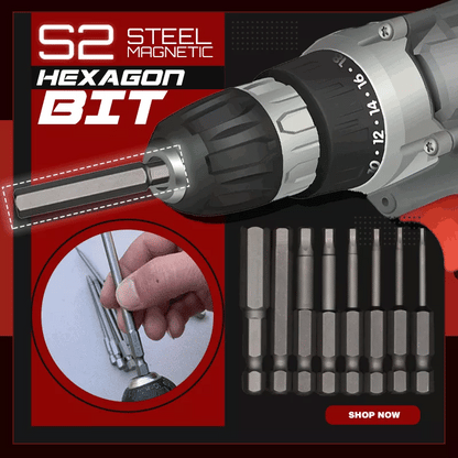 HexMag™ Magnetischer Sechskant-Bit-Satz aus Stahl 8-teiliges Set