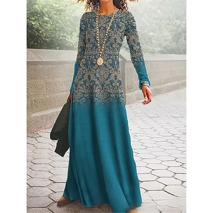 Maxikleid mit verschiedenen abstrakten Mustern für Damen | Anne