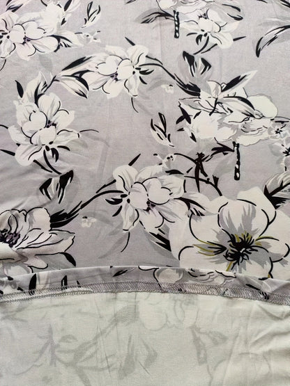 Blumiges Kleid für Damen | Grau