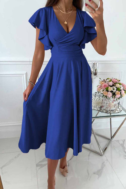 WW | Wickelkleid Mit Ärmeln Und Rüschen