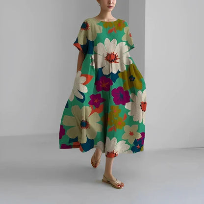 Boho-Blumenkleid - Weites Kleid