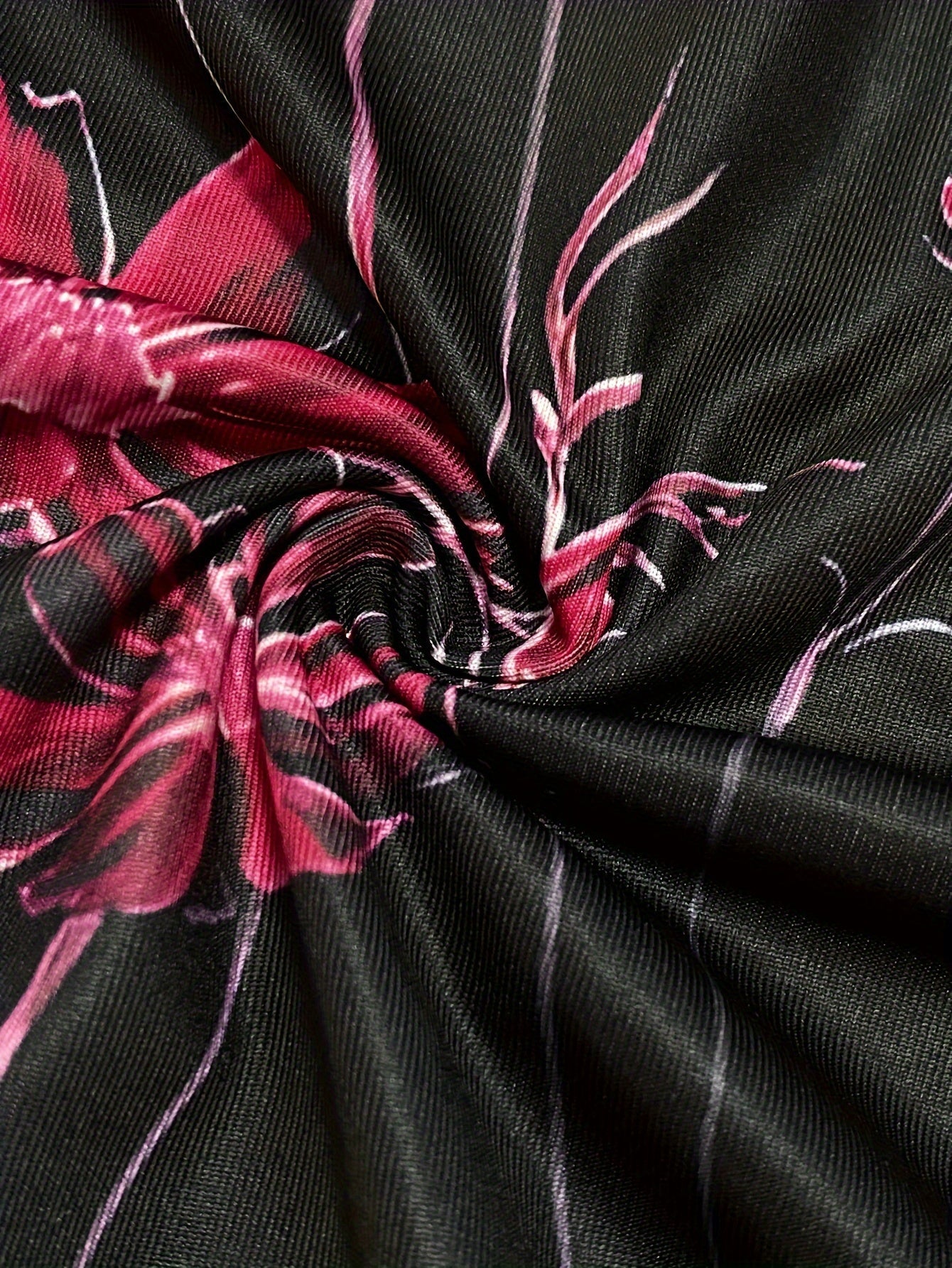 Blumen Druck Damen Kleid | Schwarz