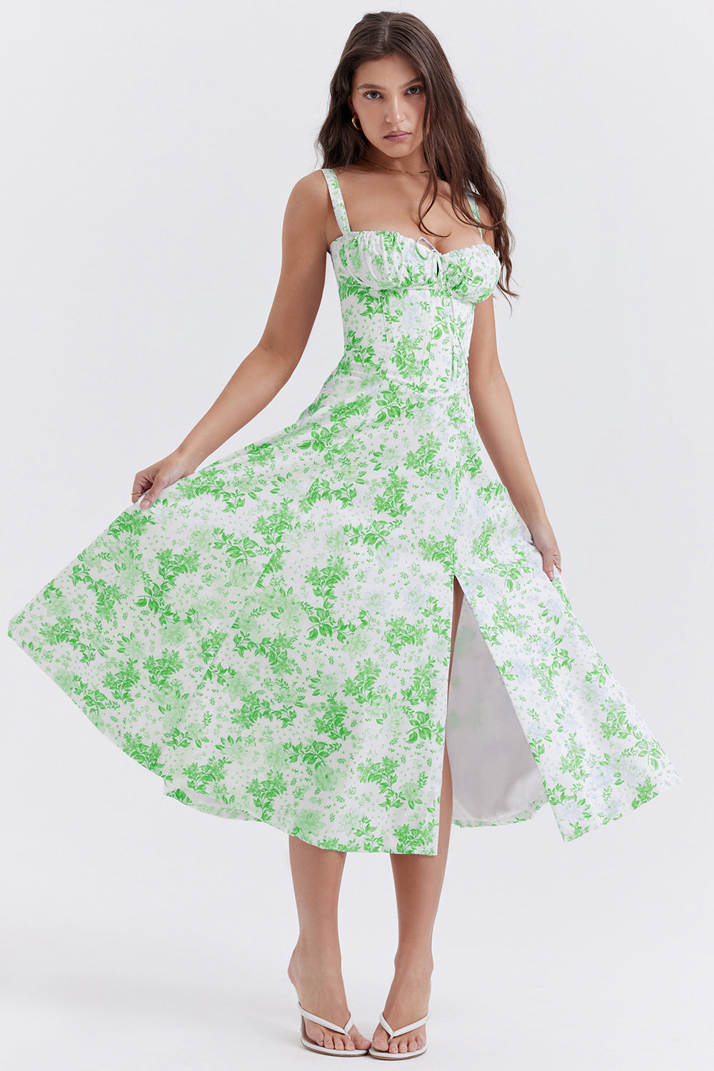 Zeitlos Neue Frauen Floral Print Kleid mit Riemen
