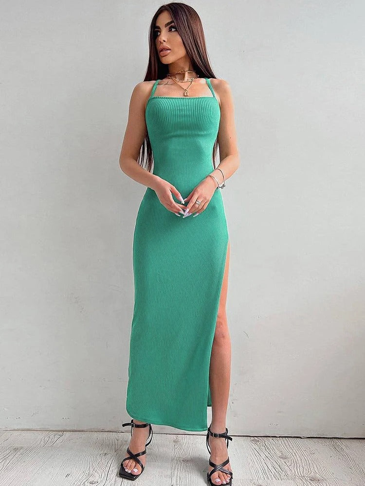 Merche rückenfreies Sommerkleid aus Rippenstrick