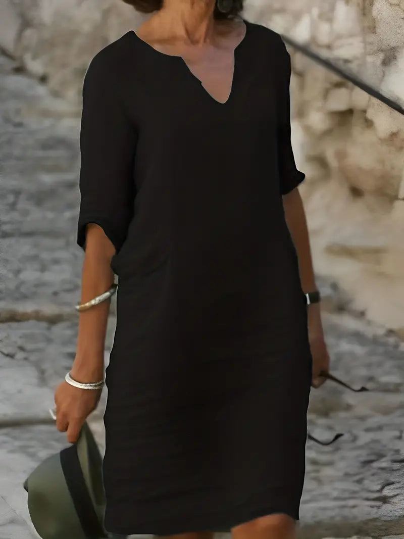 – lässiges kleid mit 3/4-armeln