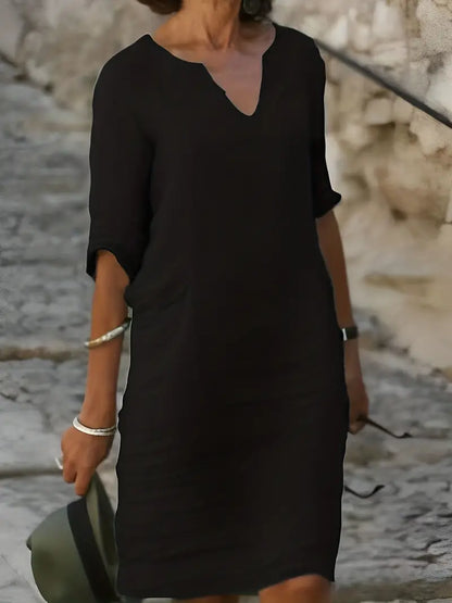 – lässiges kleid mit 3/4-armeln