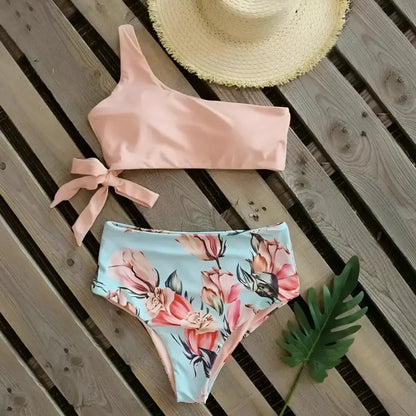 Blumendruck Zweiteiliger Badeanzug